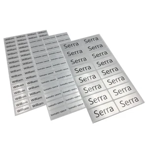 Серебристые наклейки с именем, Водонепроницаемые Персонализированные офисные этикетки, школьные Канцтовары, наклейки с бутылкой для воды, коробка для ланча