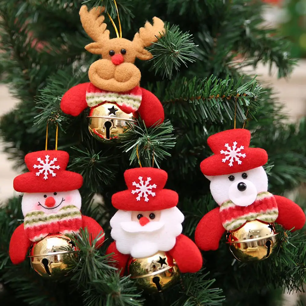 4 шт. Jingle Bell Санта Клаус украшения в виде снеговика традиционный подвесные кулоны