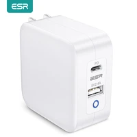 esr 65w gan charger quick charge 3 0 type c pd usb charger portable fast charger for iphone 12 pro max laptop us eu plug adapter