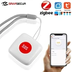 Кнопка SOS TUYA ZigBee, водонепроницаемая Аварийная сигнализация для пожилых людей, с приложением
