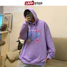 Толстовка LAPPSTER мужская с капюшоном, худи в японском стиле Харадзюку, стиль оверсайз, яркие цифры, 2022