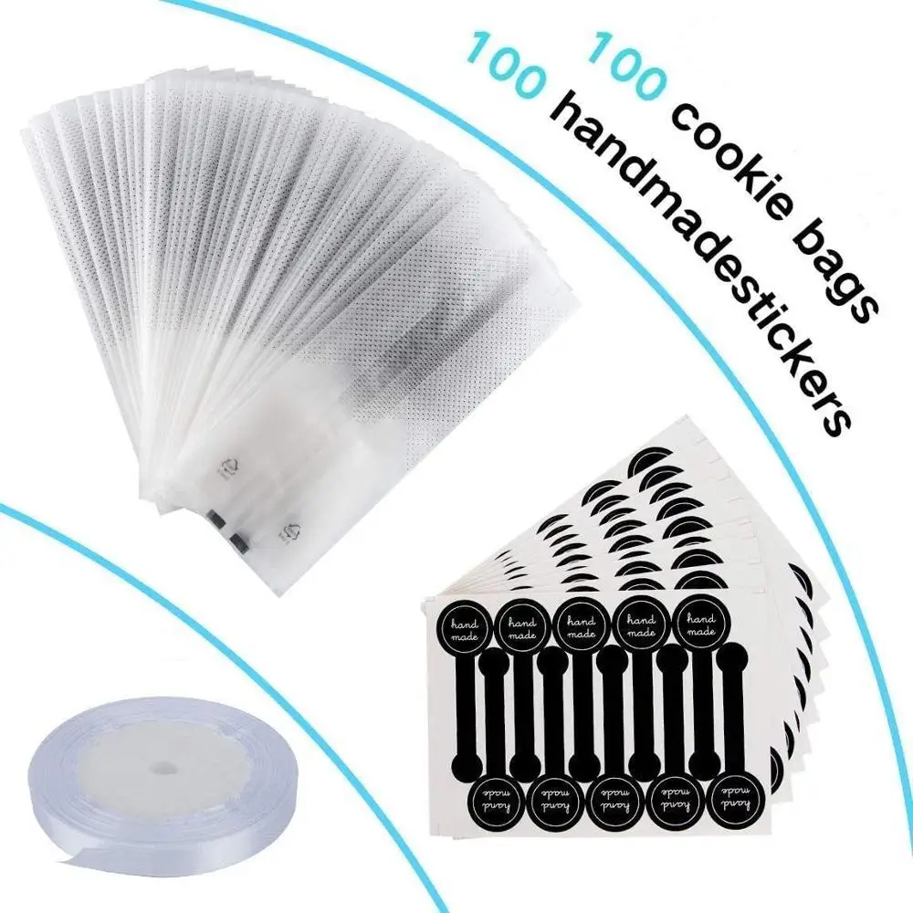 100 шт./упаковка прозрачные пластиковые пакеты для печенья торта шоколада конфет