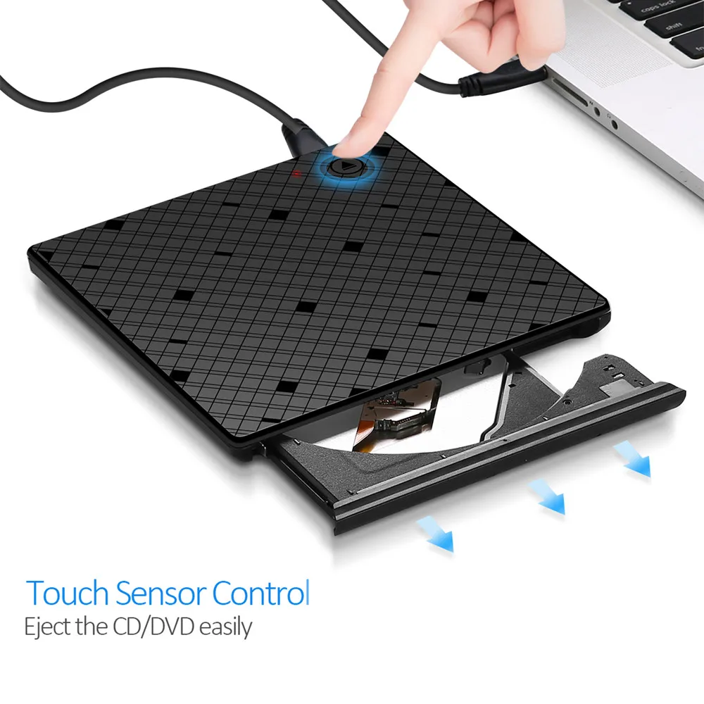 YiYaYo Новый USB 3 0 ромб дизайн Портативный высокоскоростной DVD +/ RW ГОРЕЛКА сенсорное