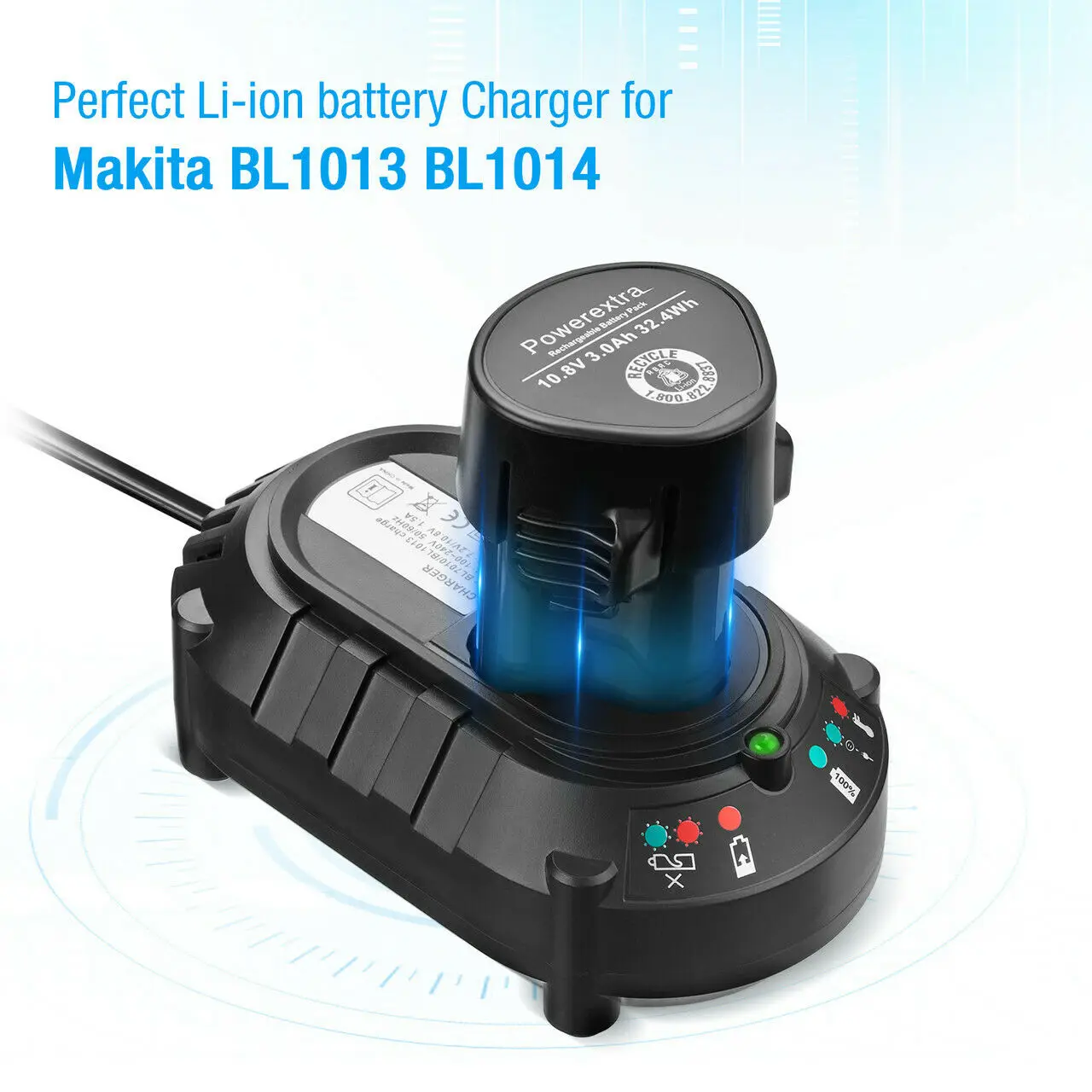 Литий-ионное зарядное устройство для Makita код аккумулятора BL013 BL7010 7 2 В 10 8 в 12 194550-6