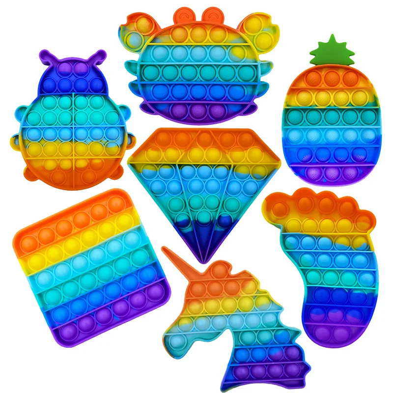 

Fidget Reliver Stress Toys Rainbow Push It Bubble Antistress Toys Adult Children Sensory To Relieve Autism Free Shipping