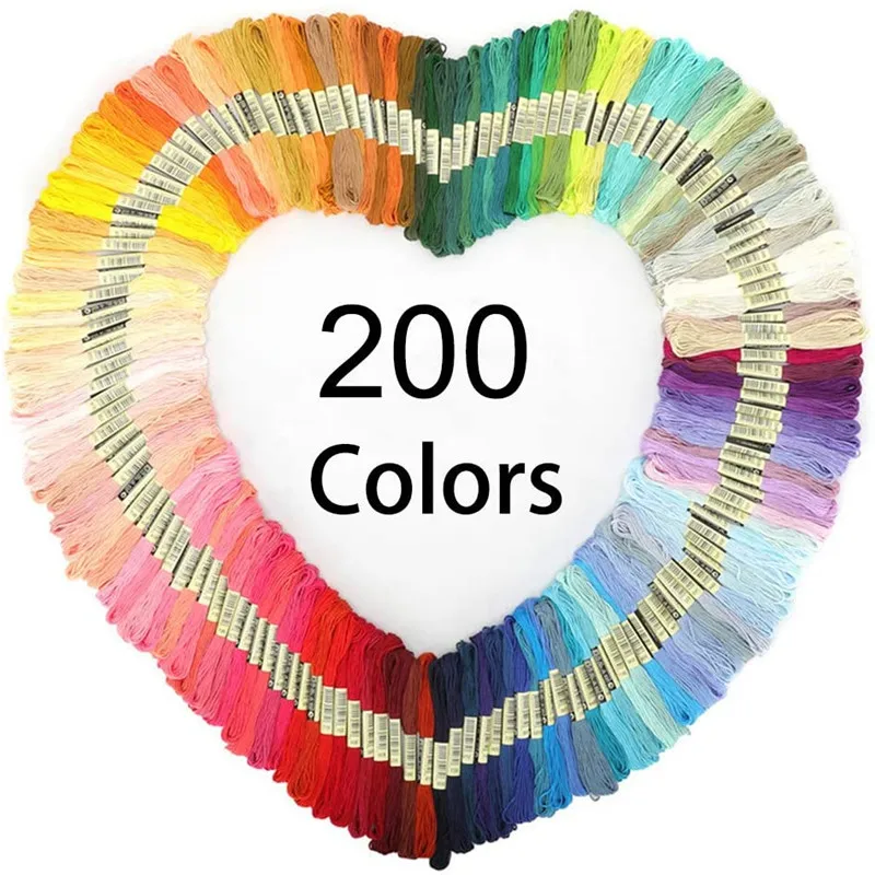 

Dmc Embroidery Floss 200 Colors Silk Embroidery Thread Cross Stitch Cotton Sewing Skeins Craft Diy Threads Bracelet Braided