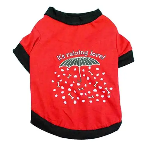 Симпатичная Модная одежда для собак с принтом зонтиков хлопковая футболка жилет