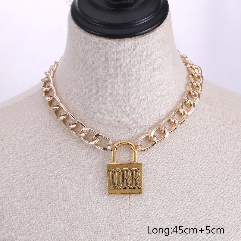 

2020 Fashion Luxury Choker Designer Lock Pendant Short Necklace For Women Jewelry Statement Necklace/collier/halskette/ Ketting