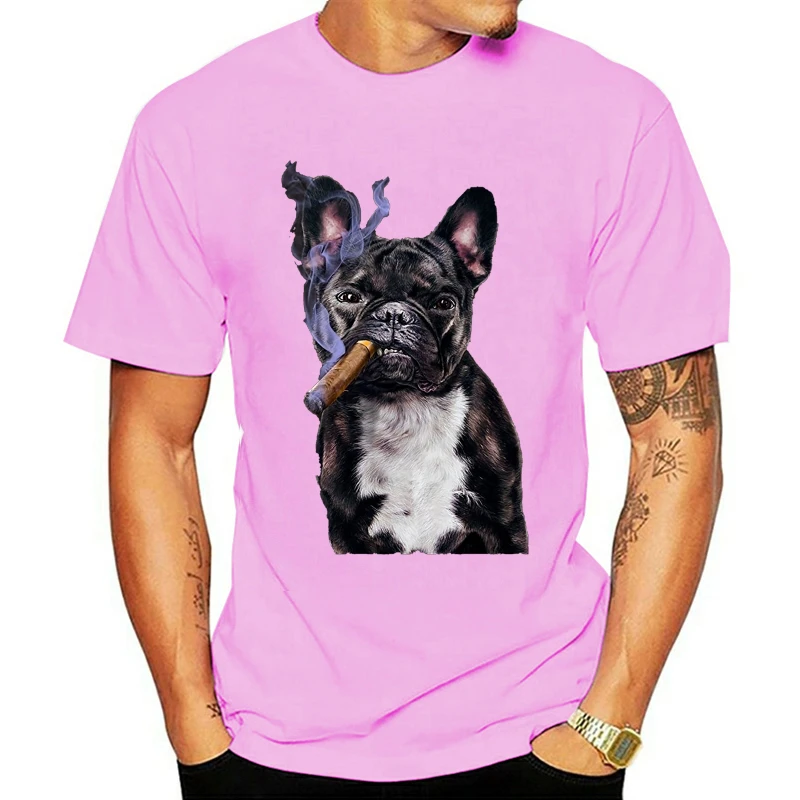 

Funny T Shirts Men's T-Shirt Gangster French Bull Dog Smoking Cigar Bad Dog