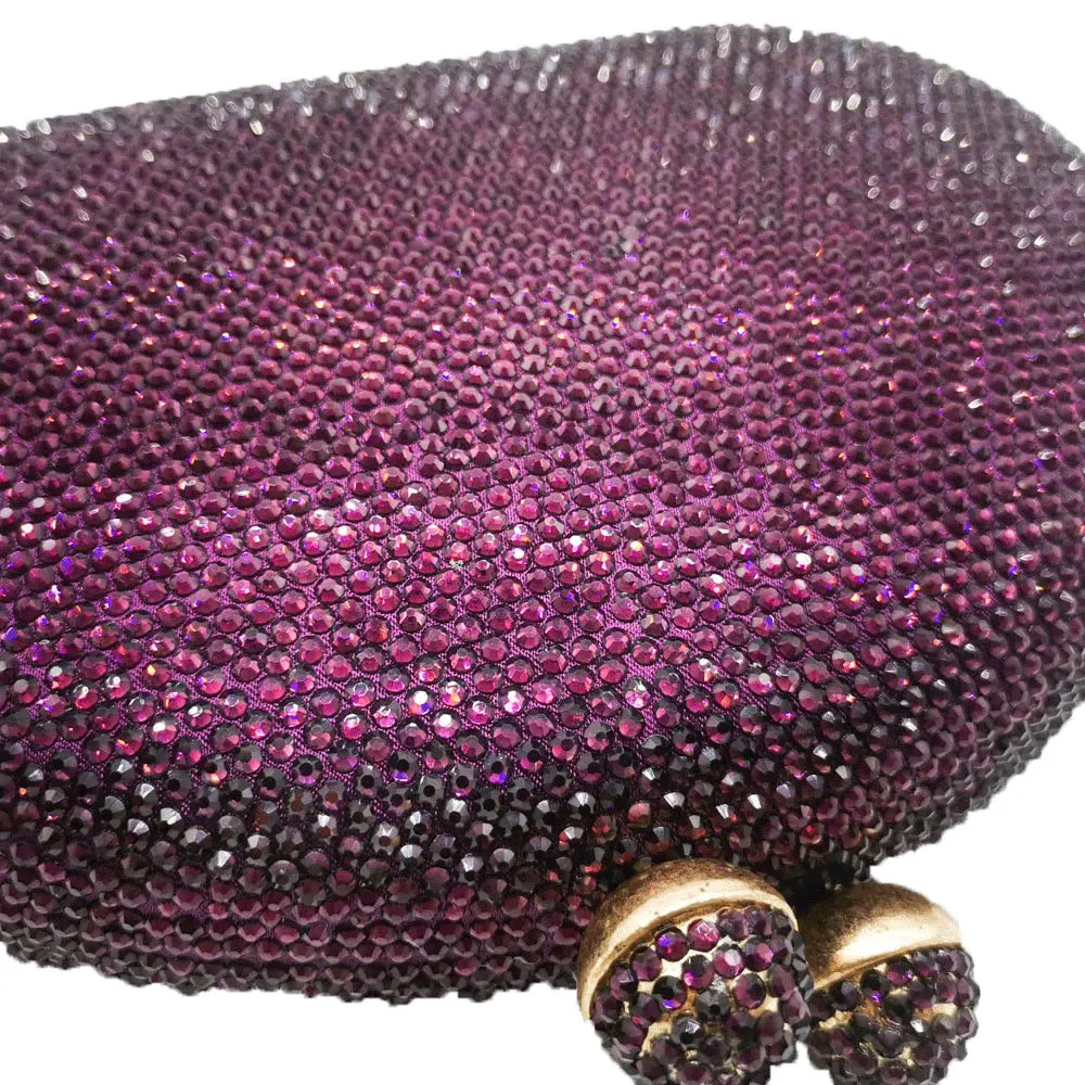 Boutique De FGG элегантные фиолетовые женские вечерние сумочки-клатчи со стразами, свадебные сумочки для невесты, вечерняя сумочка со стразами
