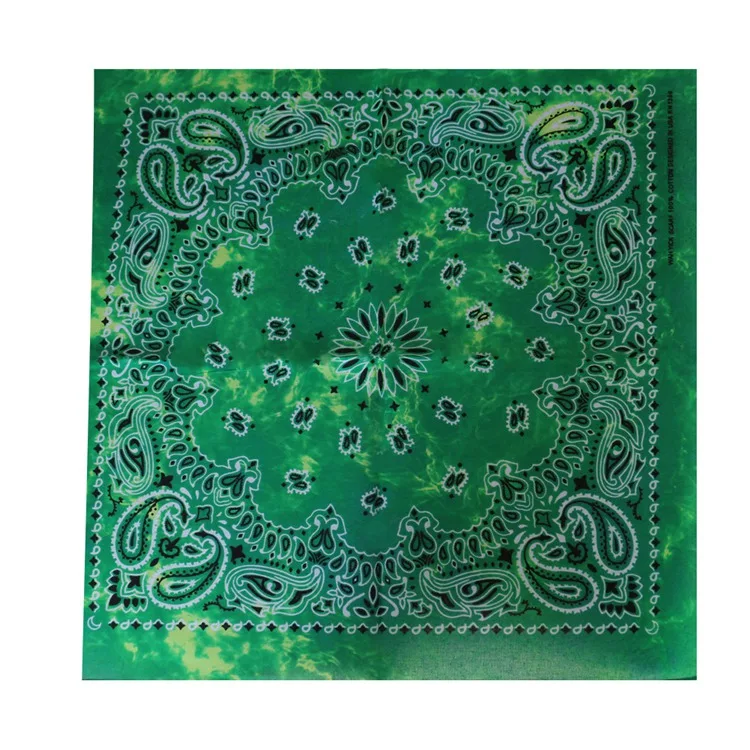 tie dye green FOXMOTHER, новинка, хип-хоп, хлопок, 55 см* 55 см, черные, красные банданы с принтом пейсли для женщин/мужчин/мальчиков/девочек - Цвет: tie dye green