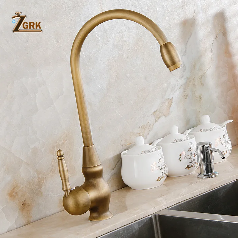 kitchen faucets antique color cozinha faucet brass swivel spout kitchen faucet single handle vessel sink mixer tap free global shipping