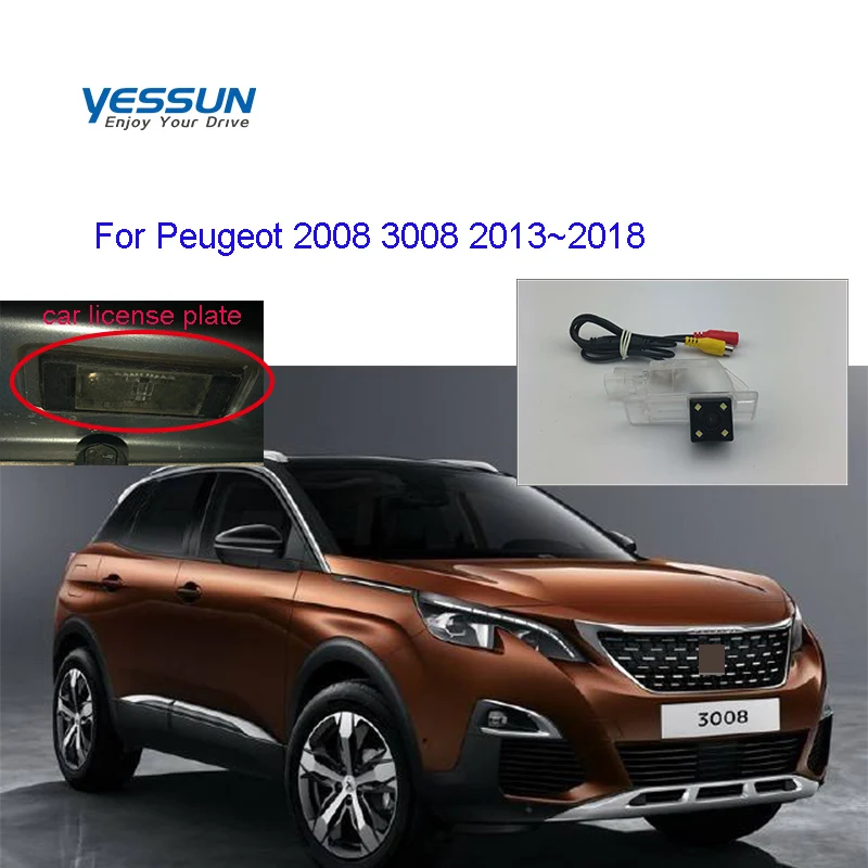 Yessun камера заднего вида для peugeot 2008 3008 2013 ~ 2018 HD с ночным видением/камера лампа
