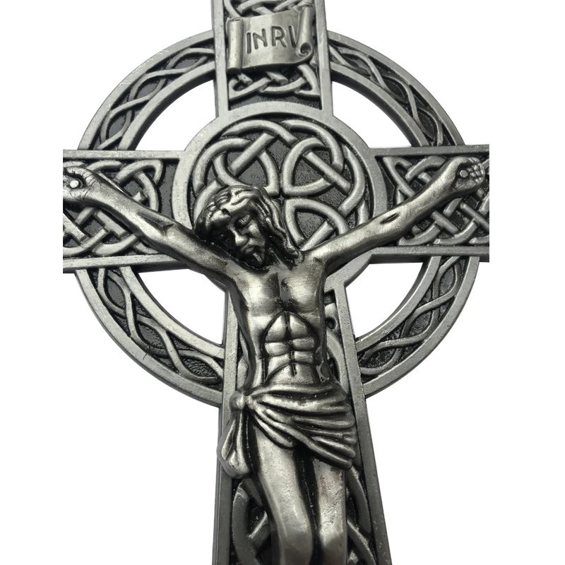 Античный оловянный католический кельтский карася металлический крест на стену
