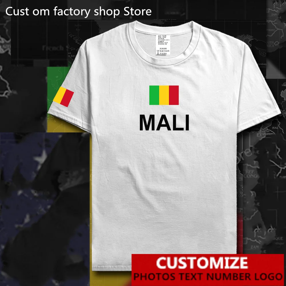 

Republic of Mali t shirt Free Custom Jersey DIY Name Number LOGO 100% Cotton T-shirts MLI Malian Country Flag T-shirt