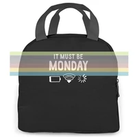 must be monday adult mens print the women men portable insulated lunch bag adult