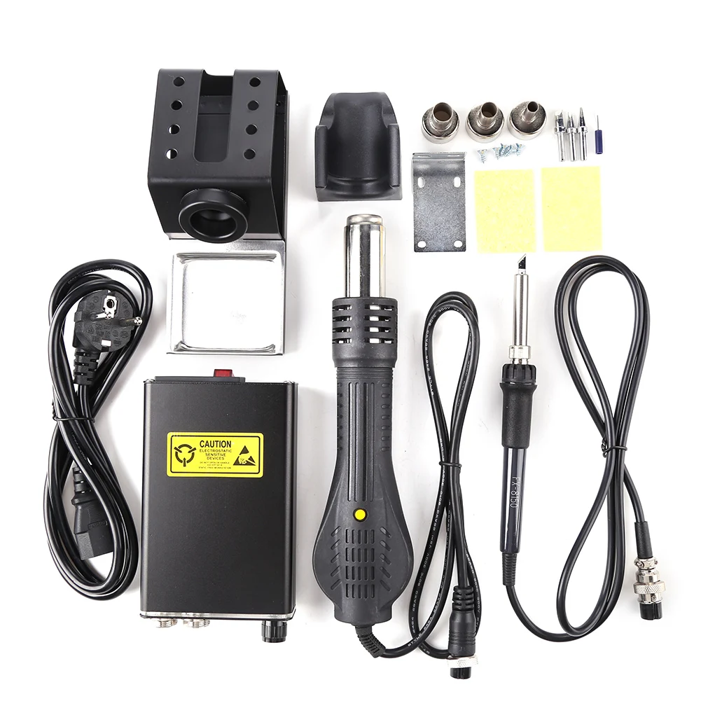 

LED Display Solder Station Kit with Heat Hot Air Gun Blower Desoldering Iron Welding 150W Metal Rework Repair Tool