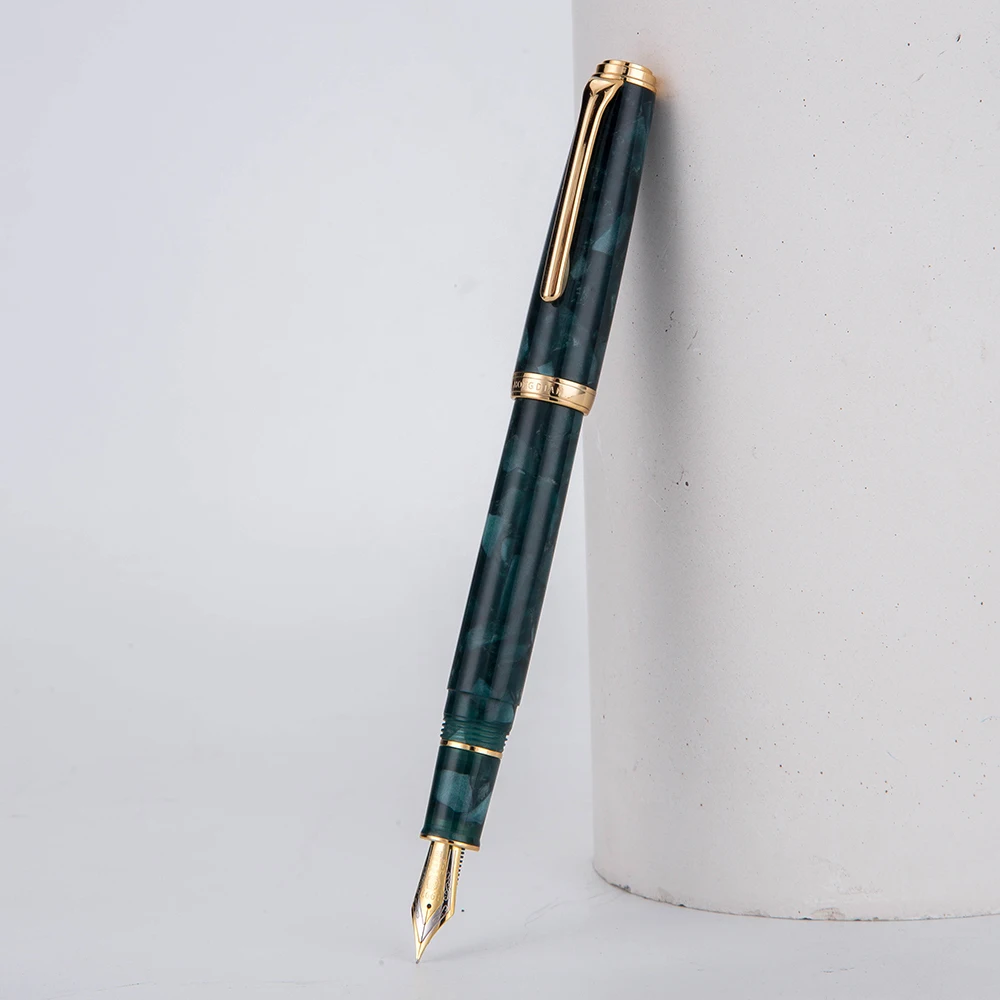 Перьевая ручка Hongdian 960 Акриловая смола чернильная темно-зеленая Nib для бизнеса