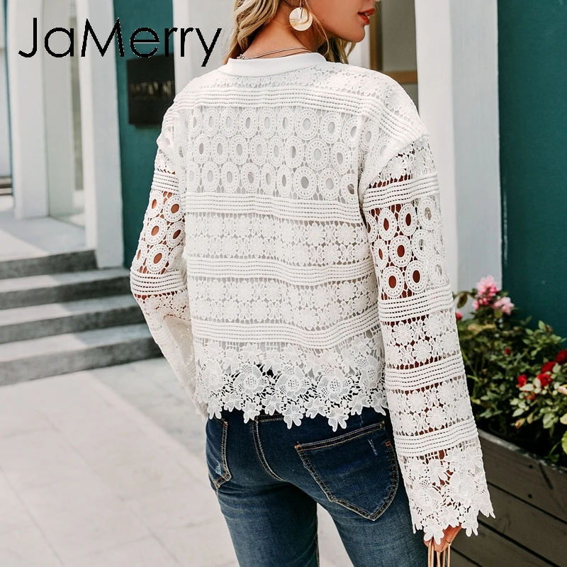 JaMerry/винтажная белая женская блузка с вышивкой и кисточками рубашка длинными