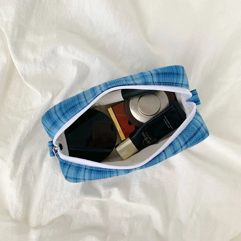 

Women Makeup Bags High-capacity Multi-function Multi Purpose Cosmetic Bag Colorful Grid Portable Korean Style