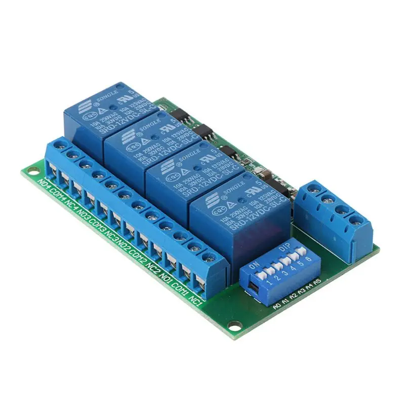 2020 Новый 4CH 12V Modbus PC RTU UART RS485 релейная плата для PLC лампы LED PTZ управление