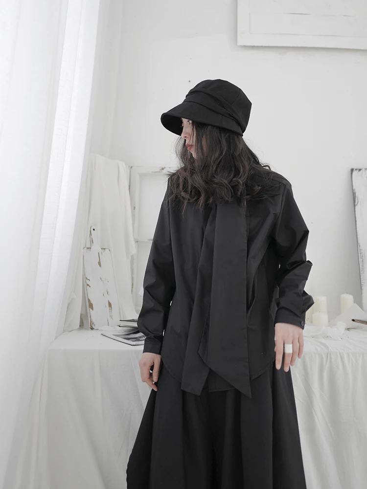 Женская рубашка с длинным рукавом и воротником Yamamoto | одежда