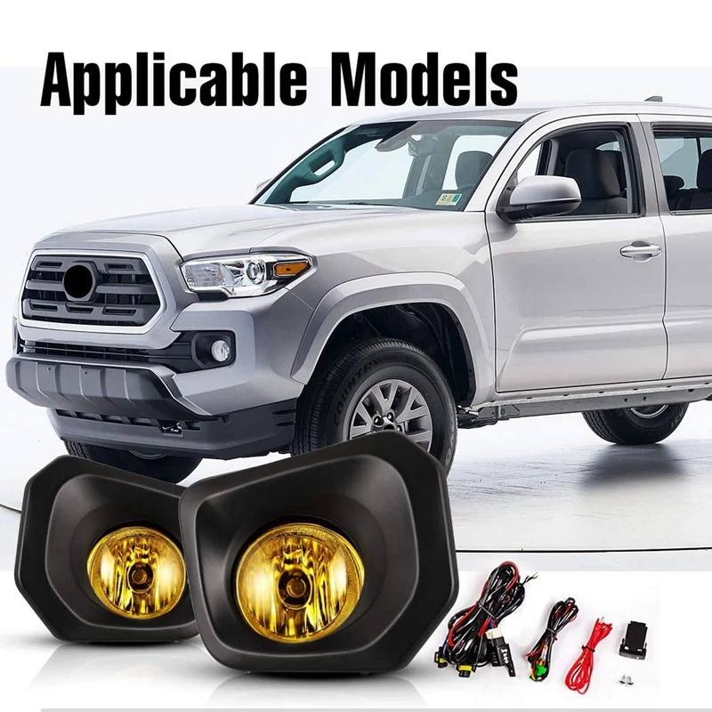 

Противотуманные фары для переднего бампера автомобиля, янтарные лампы, черная рамка для Toyota Tacoma 2016-2021