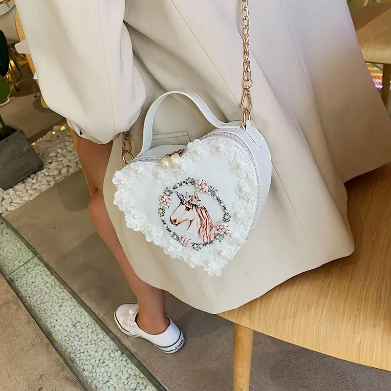 Сумка в японском стиле лолита переносная сумка на плечо форме сердца с