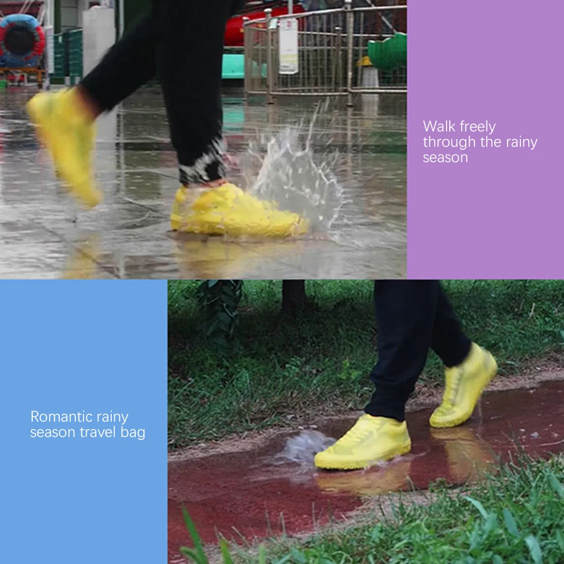 

Reusable Silicone Shoe Cover Waterproof Rain Shoes Covers Outdoor Camping Slip-resistant Rubber Rain Boot Overshoes