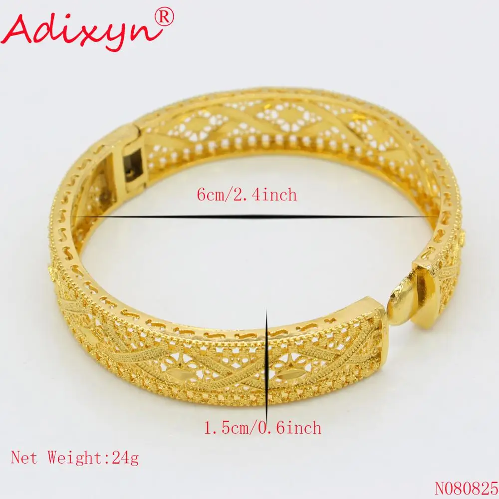 Adixyn изысканный узор Браслет-манжета для женщин/мужчин Золотой Дубай браслет свадебное украшение подарки N080825