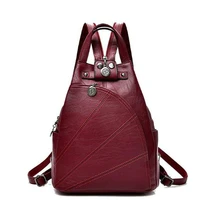 2019 women anti theft leather backpacks female ladies backpacks vintage sac a dos femme female travel shoulder bags back pack