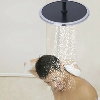round shape bathroom top shower head straight screw rainfall showering sprayer g12 p15d