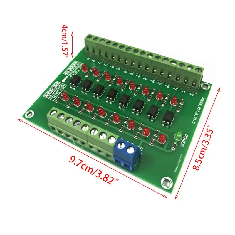 

8 Channel 8bit Photoelectric Isolation Module Level Voltage Converter PNP Output PLC Signal Converter Adapter DST-1R8P-N