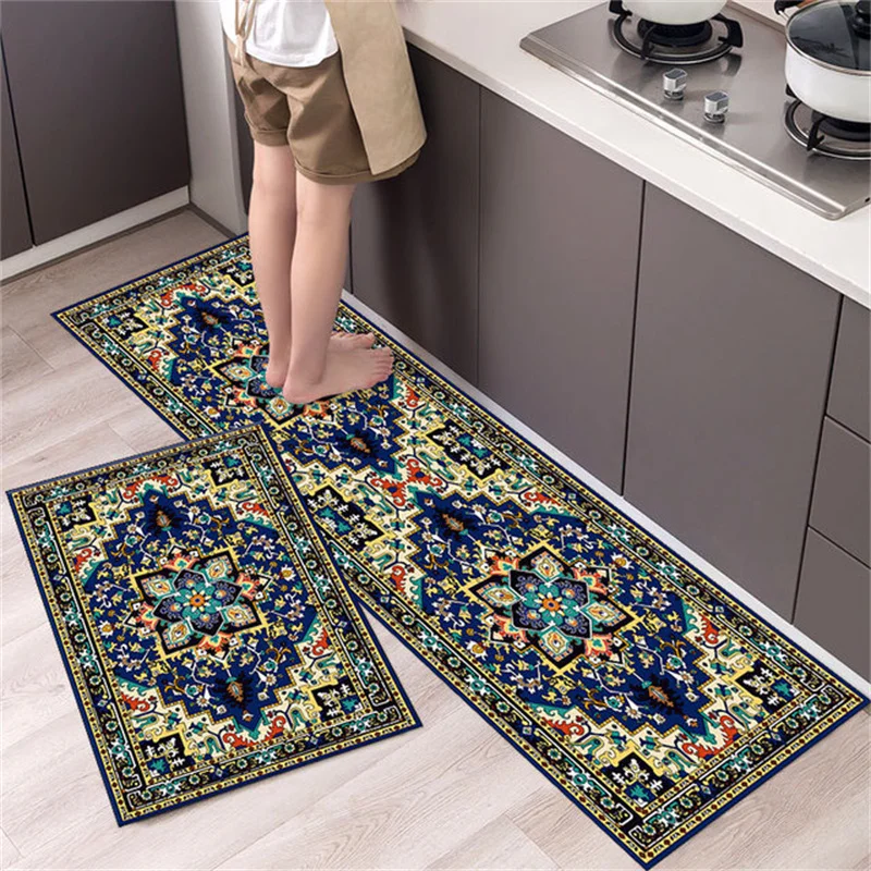 Bohemian carpets Decor for kitchen for kitchens rug Dirt-resistant durable Washable non-slip Bath bedroom Doormat Long hall mat