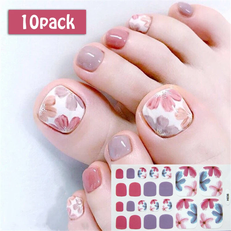 Корейский стиль стикеры на ногти 22 кончика/pc Летний цветок серии клей для