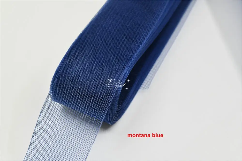 montana blue 3 см, 8 см, цветная плетеная ткань из конского волоса, Свадебный вуалет кринолин для платьев, шляп, аксессуары, 100 ярдов, мягкая жесткая ткань для выбора - Цвет: montana blue