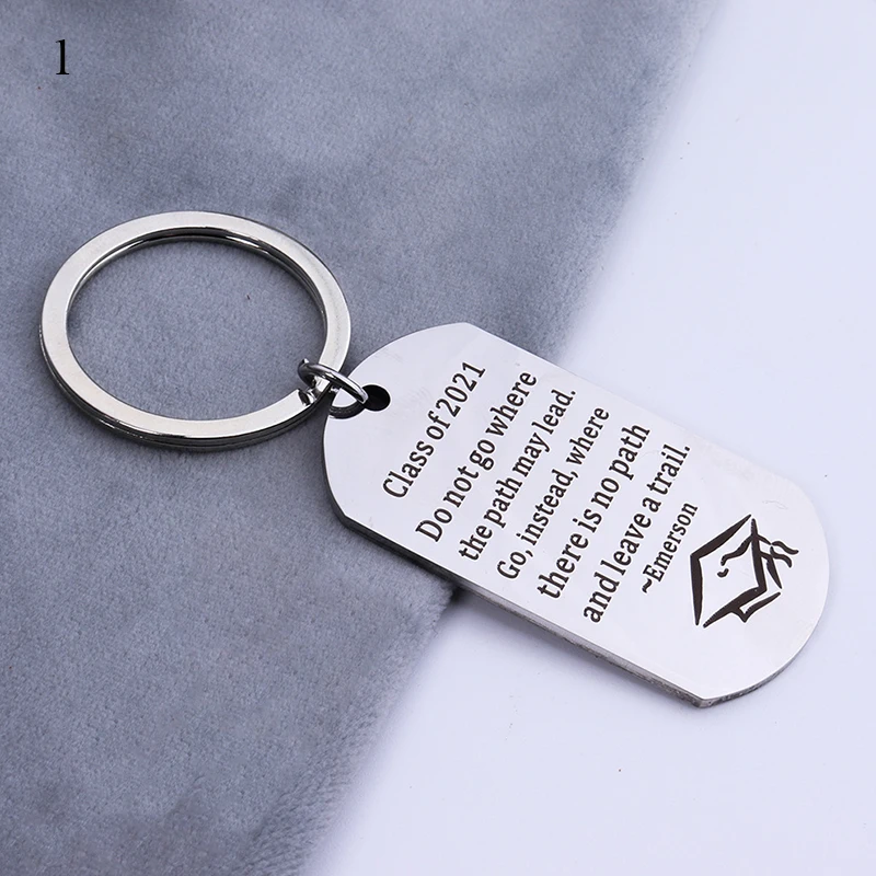 

New 2021 Graduate Keychain Stainless Class Of School University Key Chain Student Postgraduate Love Gift Graduation Gift