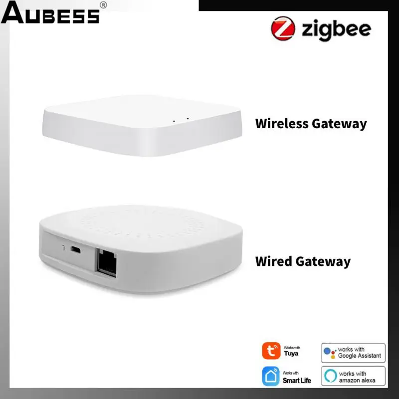 

AUBESS Zigbee 3.0 Tuya Smart Home Wired/wireless Gateway Hub Remote Control Zigbee Devices Via Smart Life APP Works With Alexa