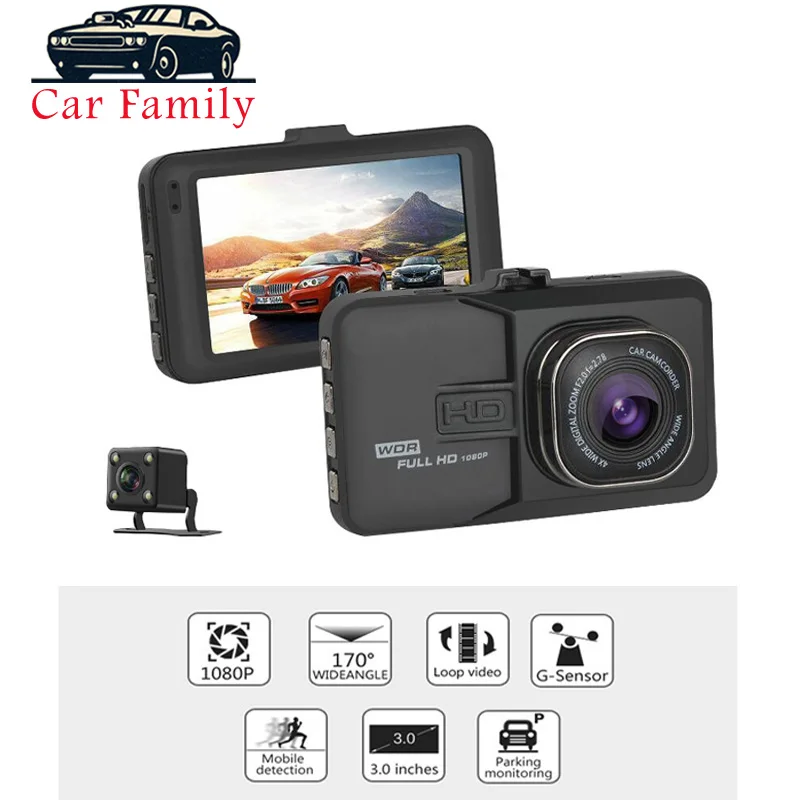 Dashcam 3 0 дюймовый IPS экран с g датчиком ночного видения циклическая запись движения