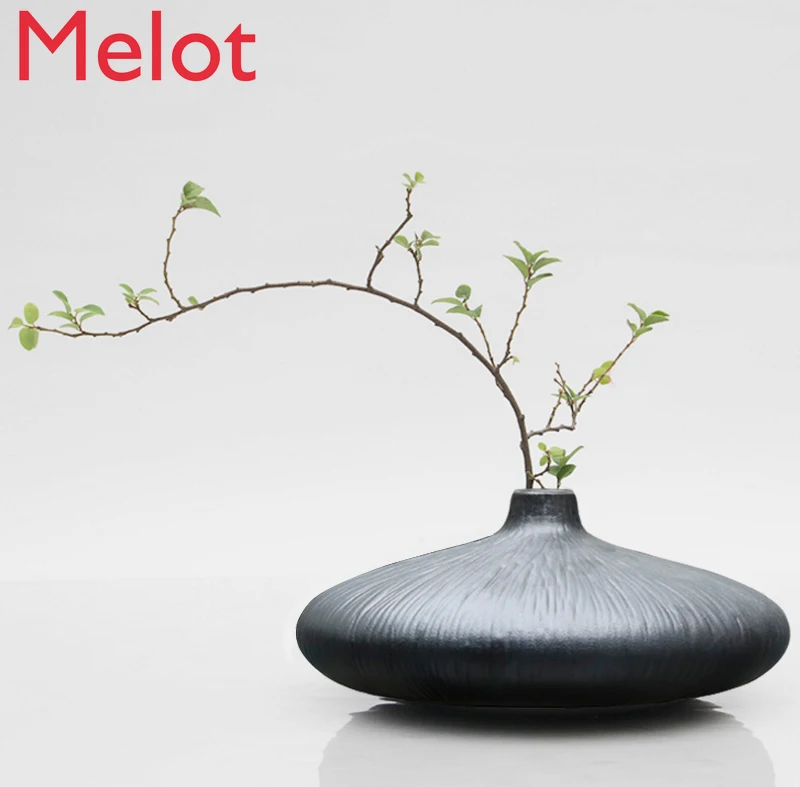 

New Chinese Zen Modern Minimalist Creative Flat Table Small Vase Tea Room Living Room Wine Cabinet Decoration Decoration