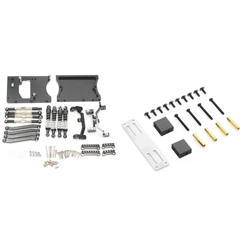 

2 Set RC Car Part: 1 Set Pull Rods Servo Fixed Mount Bracket Shock Absorber & 1 Set Metal Servo Fixed Mount Bracket Kit