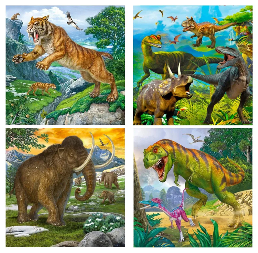 Алмазная 5D картина сделай сам тигры динозавры животные вышивка крестиком полная