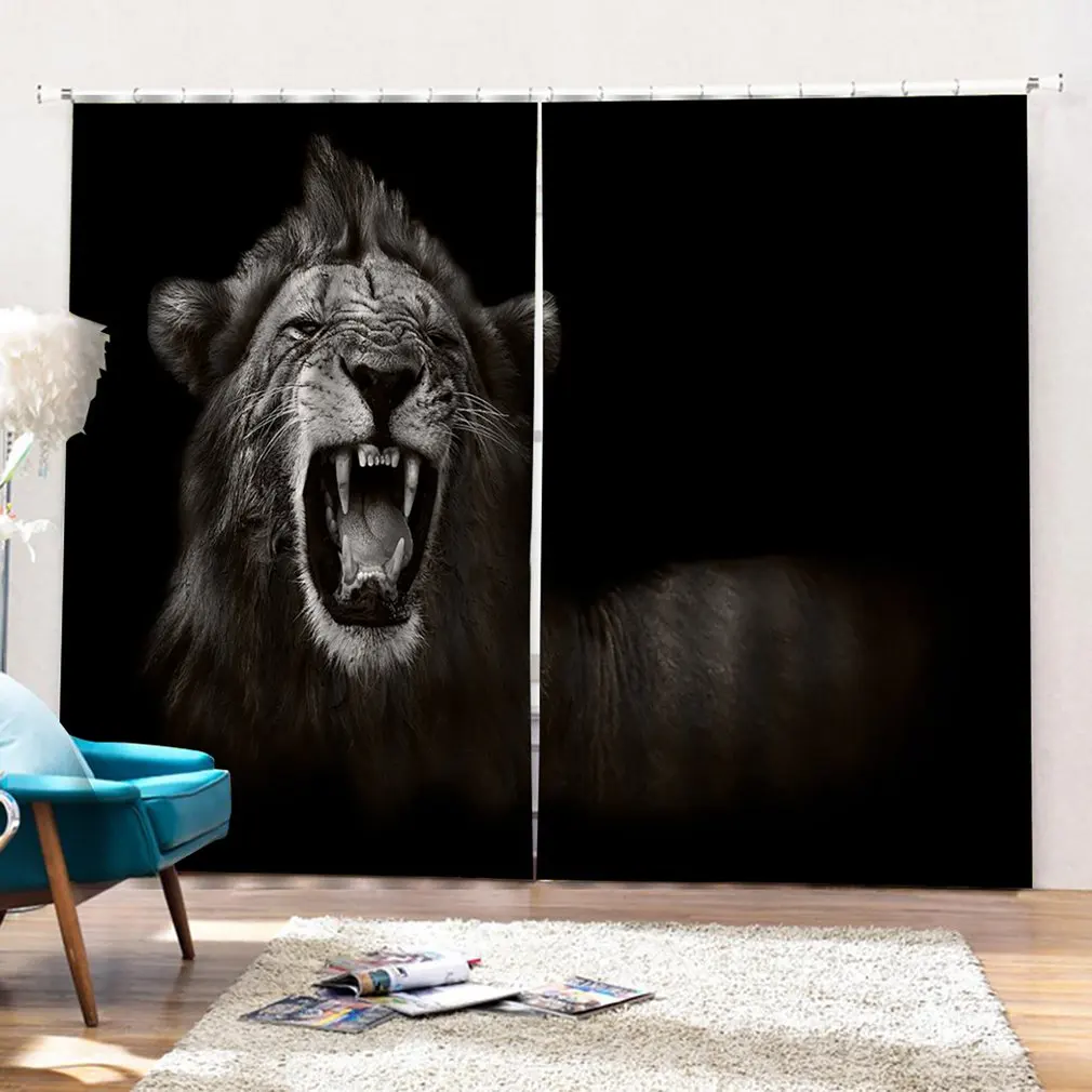 149338823 Tiger Curtain 140*100 Creative Home Interior Bedroom Living Room Hotel Decorative |