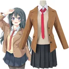Костюм для косплея Sakurajima Mai из серии аниме Seishun Buta Yarou, полный комплект школьной формы с юбкой для девочек, костюм для косплея на Хэллоуин