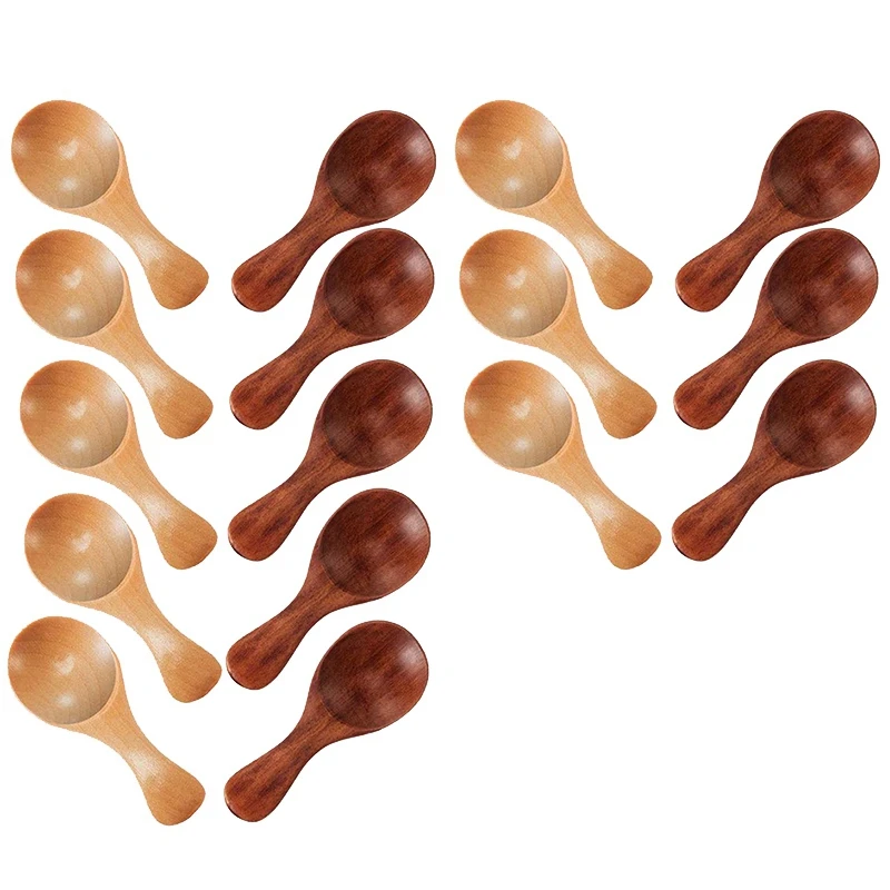 

16 Small Wooden Spoons Mini Seasoning Sugar Seasoning Salt Honey Teaspoon Coffee Tea Jam Mustard Ice Cream Wooden Spoon