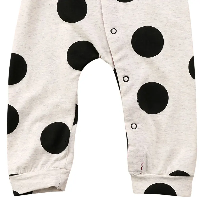 

Soft Spring Autumn Casual Jumpsuits Baby Polka Dot Printing Long Sleeve Rompers Kids