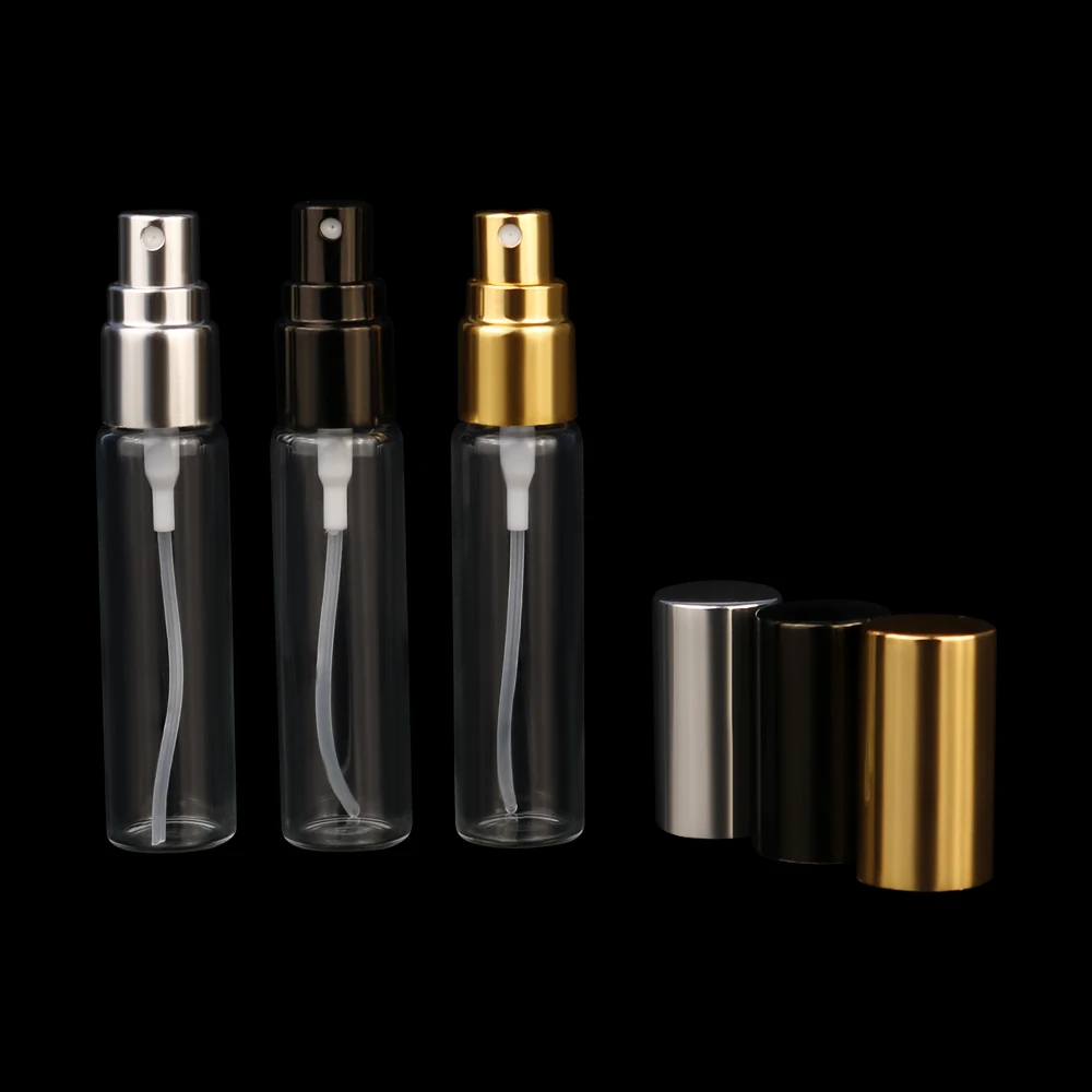 Прозрачный мини-флакон из черного золота и серебра 5 мл 10 15 20 пустая косметика
