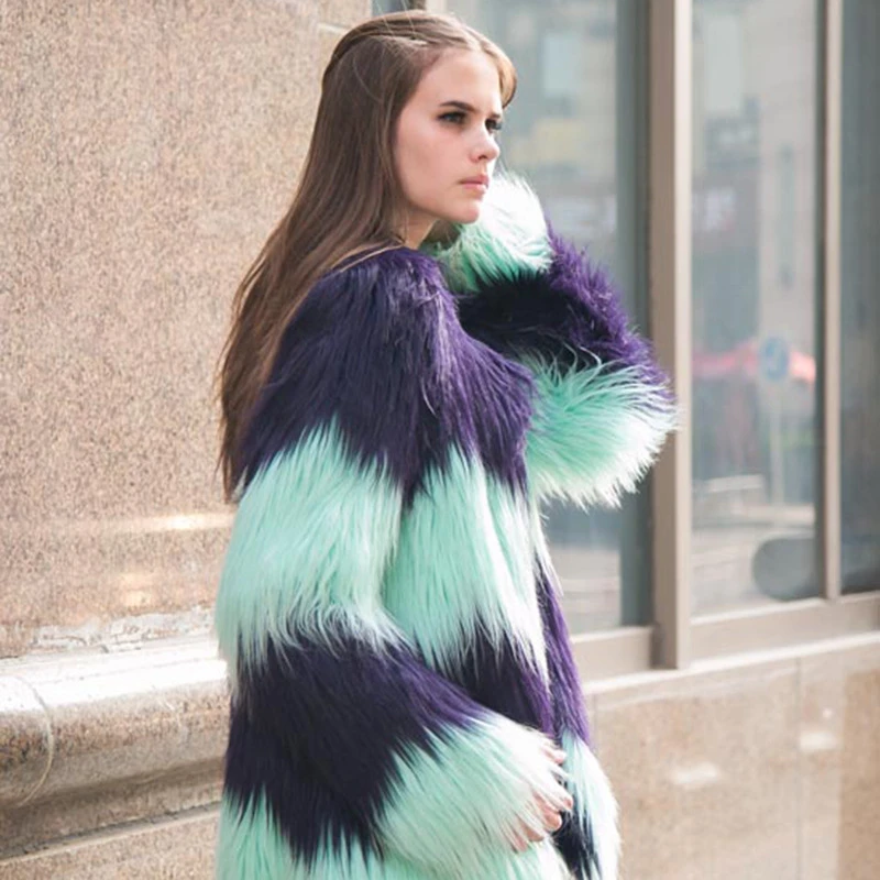 2019 сезон осень зима Новая женская пальто с мехом горный шерсть длинная куртка C