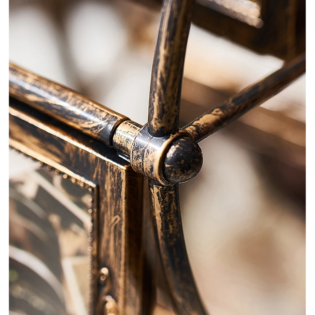 

Hand-polished Design With Rusty Traces Vintage Family Photo Frame Ferris Wheel Rotatable Photo Frame Home Decor Gift