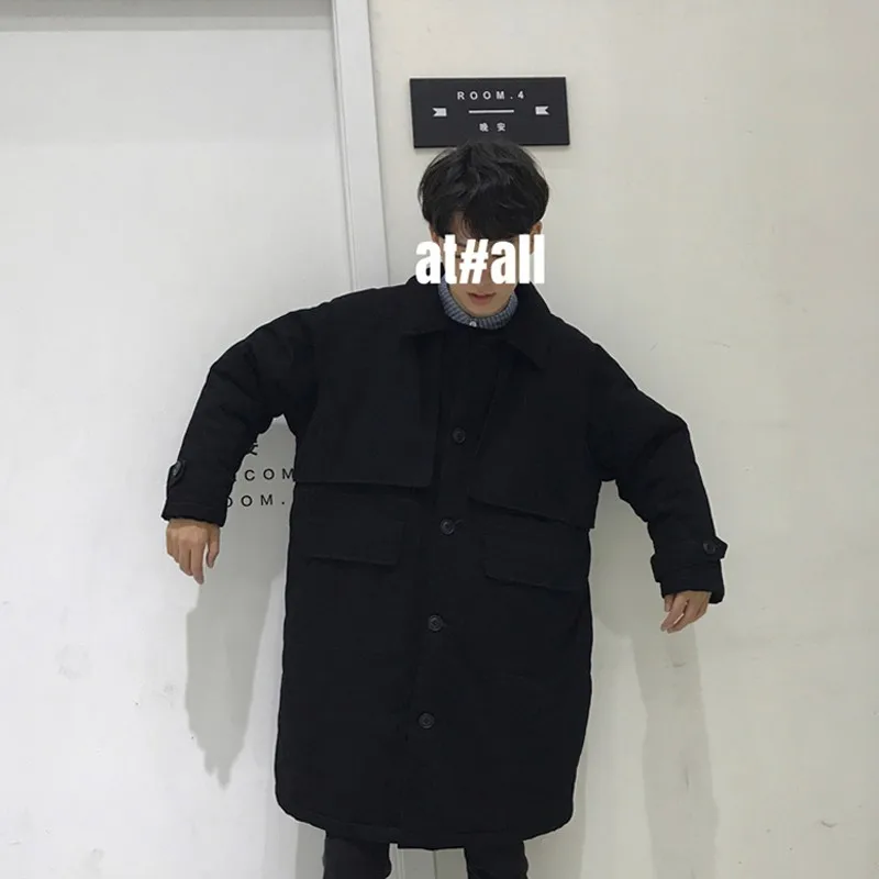 Мужская парка в стиле милитари зеленая Длинная ветровка теплая Молодежная